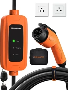 ERGMASTER Level 2 EV Charger SAE J1772 16 AMP 110V 25 ft Cord NEMA 6-20 Plug - Foto 1 di 7