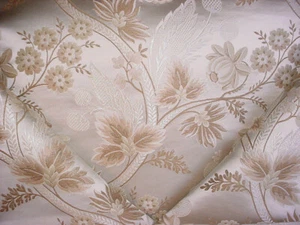 10-1/4Y Kravet Couture 28958 Champagne Floral Satin Brocade Upholstery Fabric - Picture 1 of 3