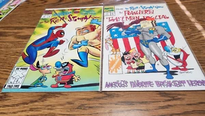 REN AND STIMPY SHOW POWDERED TOAST MAN SPECIAL #1 & # 6 mit SPIDER-MAN - 2 COMICS - Bild 1 von 1