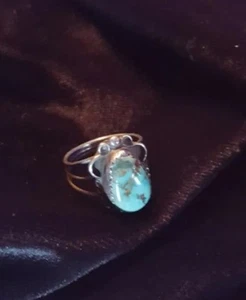 Turquoise And Silver Ring Size 6 - Picture 1 of 2