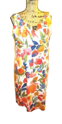 Vestido New Directions Mujer, Sin Mangas, Multicolor Floral Acuarela, Talla 10 Foto 1 de 4
