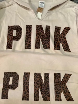 Victoria's Secret Rosa Leopardo Campus Sudadera con Capucha + Pantalones Campus Vanilla Bean XL NUEVO CON ETIQUETAS Foto 1 de 4