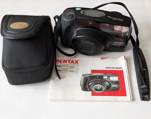 Pentax Zoom 105 Super Black analoge Kompaktkamera 38–105 mm 35 mm - Bild 1 von 6