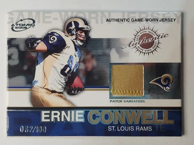 2002 Atomic Game Worn Jersey Patches #78 Ernie Conwell/100FootballMEM SER/#D100 - Image 1 of 3