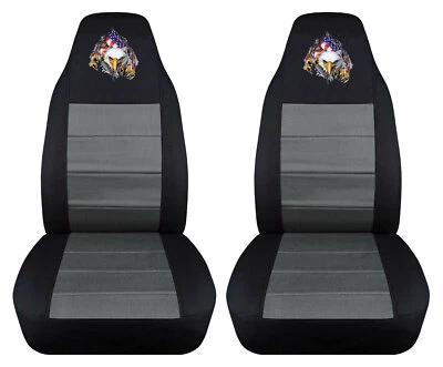 Fundas de asiento con canastilla negras grises para Chevy Kodiak 45-5500 American Eagle 2003-2009 Foto 1 de 3