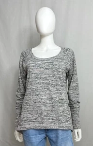 Athleta Womens Sweatshirt M Heather Gray Scoop Neck Pullover Hi Low Long Sleeve - Picture 1 of 9