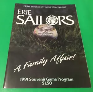 ERIE SAILORS 1991 PROGRAMMA GIOCO SOUVENIR RIVISTA NY PENN LEAGUE A BASEBALL LEGGI - Foto 1 di 9