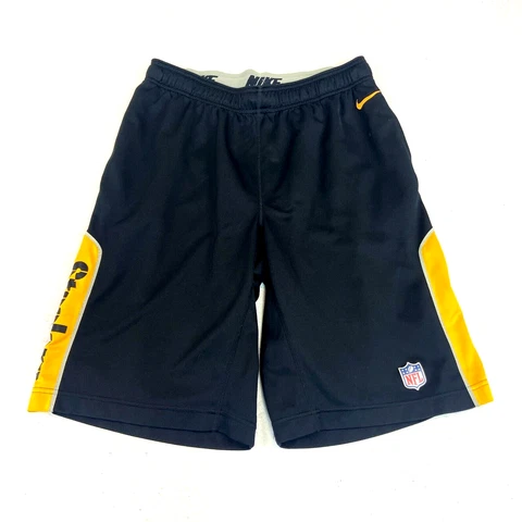 Pittsburgh Steelers Shorts Mens Medium Black Nike Dri Fit Football Athletic Good Cover