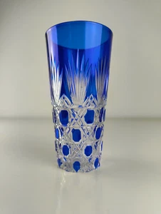 Weinbecher Weinglas Sektbecher Römerglas Kristall Baccarat Überfang Blau - Bild 1 von 7