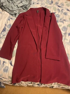 Burgundy Long Blazer By Windsor - Image 1 of 4