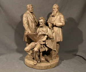 American Civil War Cast Plaster Sculpture Abraham Lincoln Stanton General Grant - Picture 1 of 12