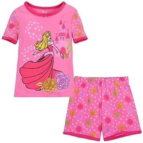 Disney Store Princess Aurora Tight Fit Cotton Pajama Set Girl Size 4 8 - Image 1 of 1
