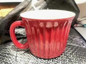 1 ~ Soup Mug Good Cook Stoneware Red Ribbed Ramekin 16 oz Coffee CupV1 - Picture 1 of 6