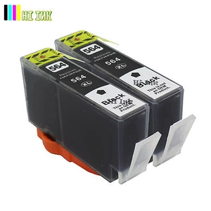 2 Stück 564XL schwarze Tinte für HP PhotoSmart 7510 7520 7525 309 309A C5300 C310 C410  - Bild 1 von 1