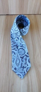 Faconnable Made in Italy Herren Krawatte Gewebt 100% Seide Blau Paisley - Bild 1 von 7