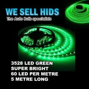 GREEN 5M 3528 SMD 300LED Strip Car House Under Counter Roll Stick on UK METRE - Bild 1 von 3