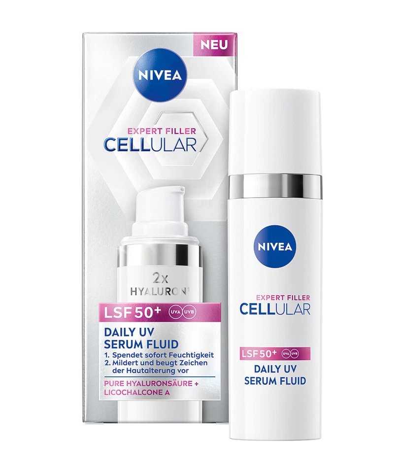 4 x NIVEA Cellular Expert Filler Hyaluron-Serum mit LSF 50 (30ml)