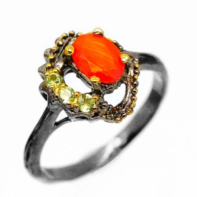 Not Enhanced Natural Carnelian Silver Ring 925 Sterling / RVS261 - Image 1 of 4