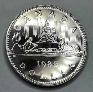 1986 Canadian Proof-Like Dollar Coin Uncirculated "KEY DATE" - Bild 1 von 7