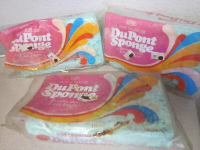Nuevo de Lote Antiguo Sellado DuPont Celulosa Pura 6x3 1/2 x1" Esponjas Verdes Cantidad 3  Foto 1 de 3