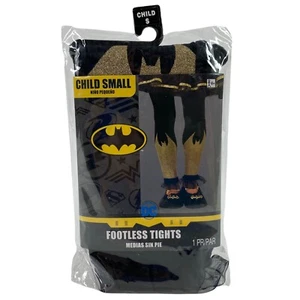 Medias Batman Batgirl para niñas talla pequeña sin pies negro dorado brillo - Imagen 1 de 5