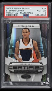 Parche de novato Stephen Curry 2009 materiales potenciales certificados/599 PSA 8 - Imagen 1 de 2