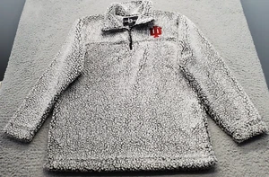 NCAA Indiana Hoosiers Boxercraft Sweater Basketball Mens L Gray Fleece 1/4 Zip - Picture 1 of 5