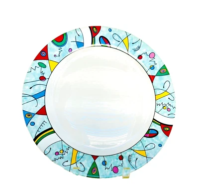 Plato redondo Arcopal France Vegas 12,5" Luminarc J G Durand abstracto 1960-70 Foto 1 de 4