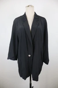 MAX MARA GIACCA BLAZER DONNA Tg XL WOMAN VINTAGE JACKET SETA SILK UN BOTTONE - Picture 1 of 11