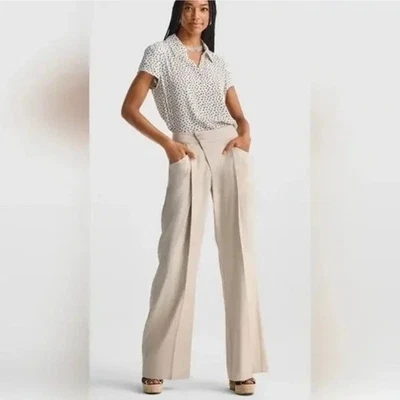 CABI Traipse Linen Blend Trouser Pant Wide Leg Biscotti (Beige) Sz 2 #6266L - Image 1 of 4
