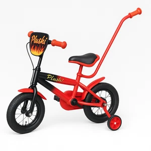 Kinderfahrrad 12 Zoll mit Stützrädern & Haltestange , Laufrad 3in1 Training Bike - Bild 1 von 1