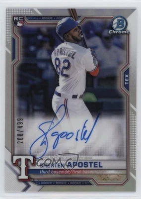 2021 Bowman Chrome Rookie Auto Refractor /499 Sherten Apostel #BCRA-SA Auto RC - Image 1 of 2