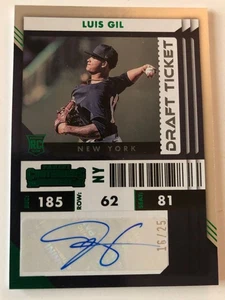 Luis Gil 2022 Panini Chronicles - Contenders Rookie Ticket Draft Green 16/25 - Picture 1 of 1
