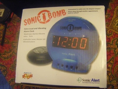 Bomba Sónica Reloj Despertador Cama Sacudiendo Despertador Extremadamente Fuerte NEGRO Foto 1 de 4