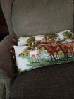 2 Bolster "Vintage" Horse Fabric With Fringe Trim