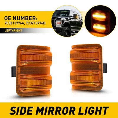 Espejo lateral amarillo ámbar luz de señal LED para Ford F250 F350 Super Duty 2008-16 Foto 1 de 4