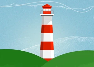 Coastal Lighthouse Wall Art Poster - Nautical Decor Premium Quality - Picture 1 of 6
