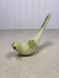 Vintage FENTON Weihnachtstaube irisierendes Glas Langschwanz Vogel Stechpalme Beere - Bild 1 von 20