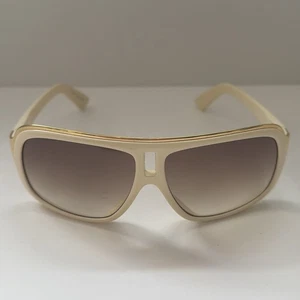 Dragon Alliance GG Aviator Sunglasses Ivory White Brown Wrap Lens Italy Unisex - Bild 1 von 11