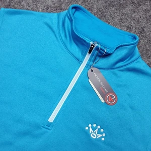 Scotty Cameron Peter Millar 1/4 Zip Vest Mens Large Blue Wamth Golf Performance - Picture 1 of 8