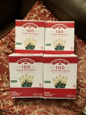 100 Clear Christmas Wedding Mini Lights String Indoor Outdoor 4 Boxes Lot - Image 1 of 2