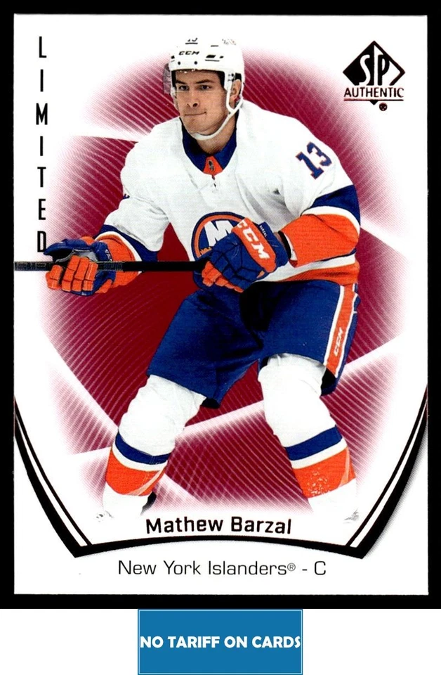 2021-22 SP Authentic LIMITED RED Mathew Barzal New York Islanders #71 - Image 1 of 2