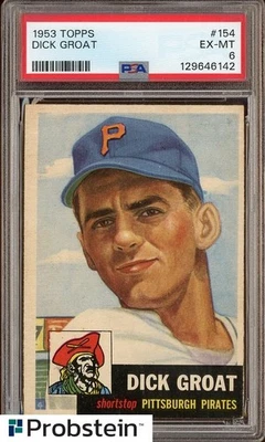 1953 Topps #154 Dick Groat PSA 6 Piratas Foto 1 de 2