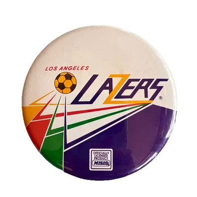 Vintage Los Angeles Lazers MISL Indoor Soccer Team Pinback Button 3 & 3/8” 1980s - Image 1 of 4