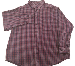 Portuguese Flannel Men’s 3XL Button Up Shirt Burgundy/Navy Check Pocket - Picture 1 of 6