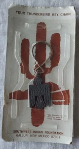 Vintage Donnervogel Schlüsselanhänger Indianer silberfarben Südwestindianer Design - Bild 1 von 3