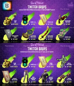 Sea of Thieves TWITCH DROPS-July+Sept.: MANDRAKE SAILS+RUBY CUTLASS+More,16items - Picture 1 of 1