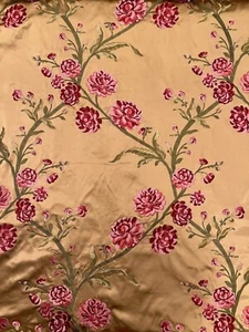 Beacon Hill Fabric 1 yd Rose Queen Cashmere Upholstery India Silk Gold 10 avail - Picture 1 of 3