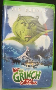JIM CARREY DR. SEUSS HOW THE GRINCH STOLE CHRISTMAS VHS IN CLAM SHELL CASE 2000 - Picture 1 of 4