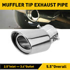 Stainless Steel Round Exhaust Pipe Tail Muffler Auto Car Chrome Tip Accessories